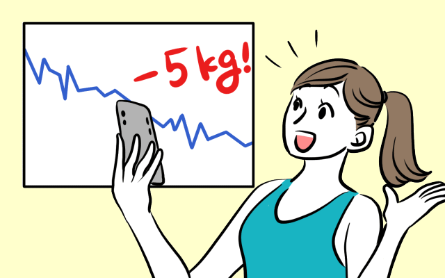 ダイエット成功折れ線グラフイメージ画像